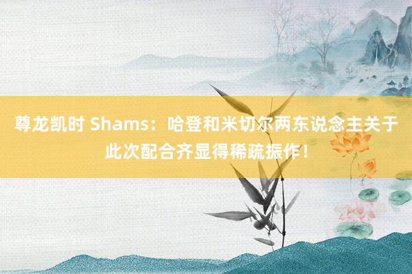 尊龙凯时 Shams：哈登和米切尔两东说念主关于此次配合齐显得稀疏振作！
