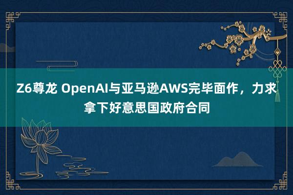 Z6尊龙 OpenAI与亚马逊AWS完毕面作，力求拿下好意思国政府合同