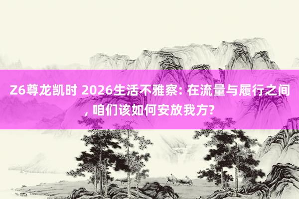 Z6尊龙凯时 2026生活不雅察: 在流量与履行之间， 咱们该如何安放我方?