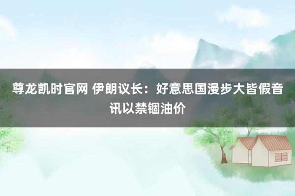 尊龙凯时官网 伊朗议长：好意思国漫步大皆假音讯以禁锢油价