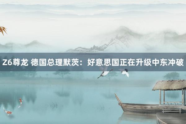 Z6尊龙 德国总理默茨：好意思国正在升级中东冲破