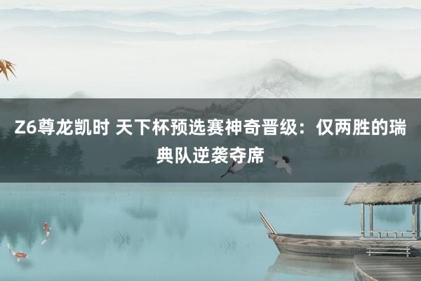 Z6尊龙凯时 天下杯预选赛神奇晋级：仅两胜的瑞典队逆袭夺席