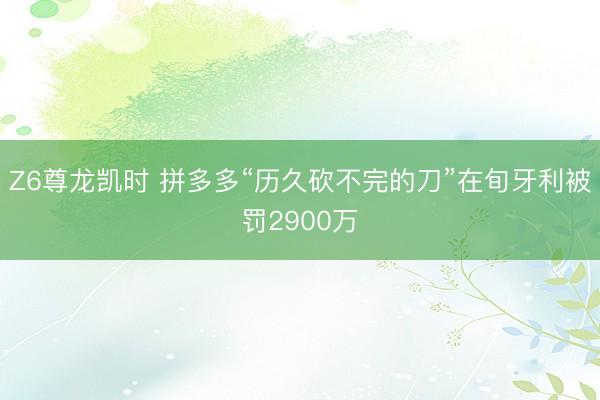 Z6尊龙凯时 拼多多“历久砍不完的刀”在旬牙利被罚2900万