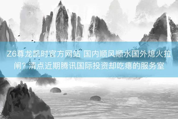 Z6尊龙凯时官方网站 国内顺风顺水国外熄火拉闸? 清点近期腾讯国际投资却吃瘪的服务室