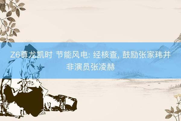 Z6尊龙凯时 节能风电: 经核查， 鼓励张家玮并非演员张凌赫