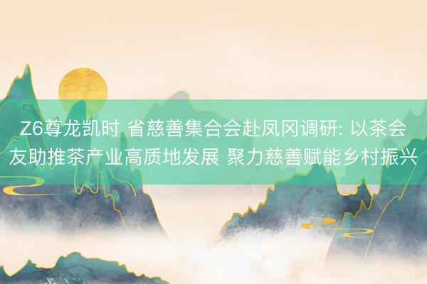Z6尊龙凯时 省慈善集合会赴凤冈调研: 以茶会友助推茶产业高质地发展 聚力慈善赋能乡村振兴