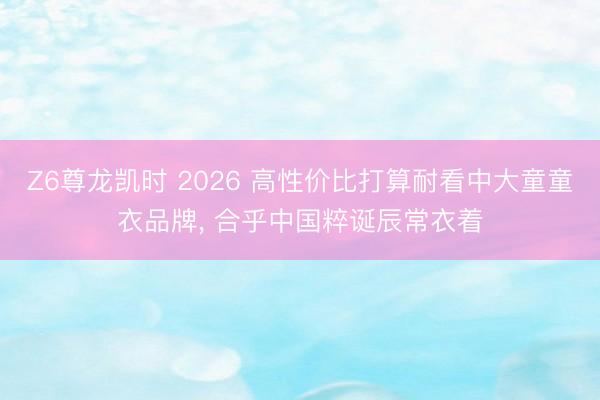 Z6尊龙凯时 2026 高性价比打算耐看中大童童衣品牌， 合乎中国粹诞辰常衣着