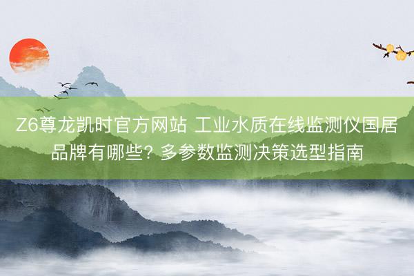 Z6尊龙凯时官方网站 工业水质在线监测仪国居品牌有哪些? 多参数监测决策选型指南