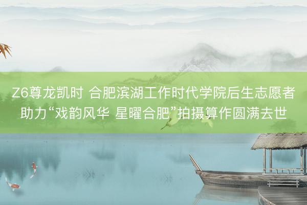 Z6尊龙凯时 合肥滨湖工作时代学院后生志愿者助力“戏韵风华 星曜合肥”拍摄算作圆满去世