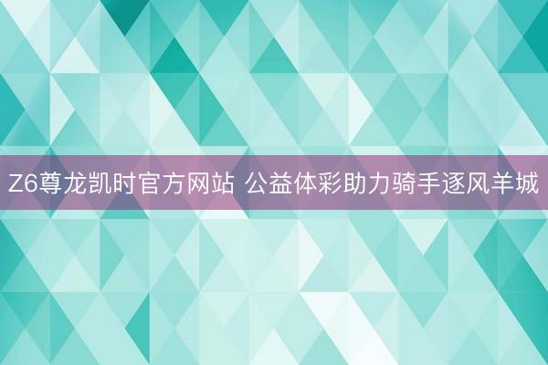 Z6尊龙凯时官方网站 公益体彩助力骑手逐风羊城