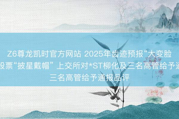 Z6尊龙凯时官方网站 2025年齿迹预报“大变脸”， 公司股票“披星戴帽” 上交所对*ST柳化及三名高管给予通报品评