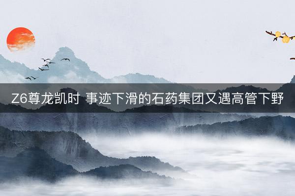 Z6尊龙凯时 事迹下滑的石药集团又遇高管下野