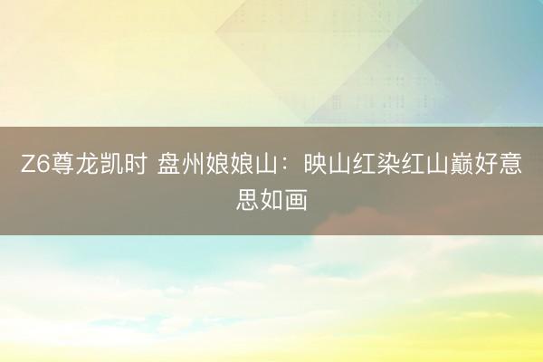 Z6尊龙凯时 盘州娘娘山：映山红染红山巅好意思如画